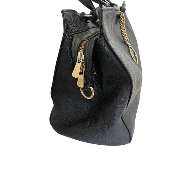 Authentic Versace Collection Pebbled Leather Chain Top Handle Bowler Bag Luxury - Picture 7 of 16